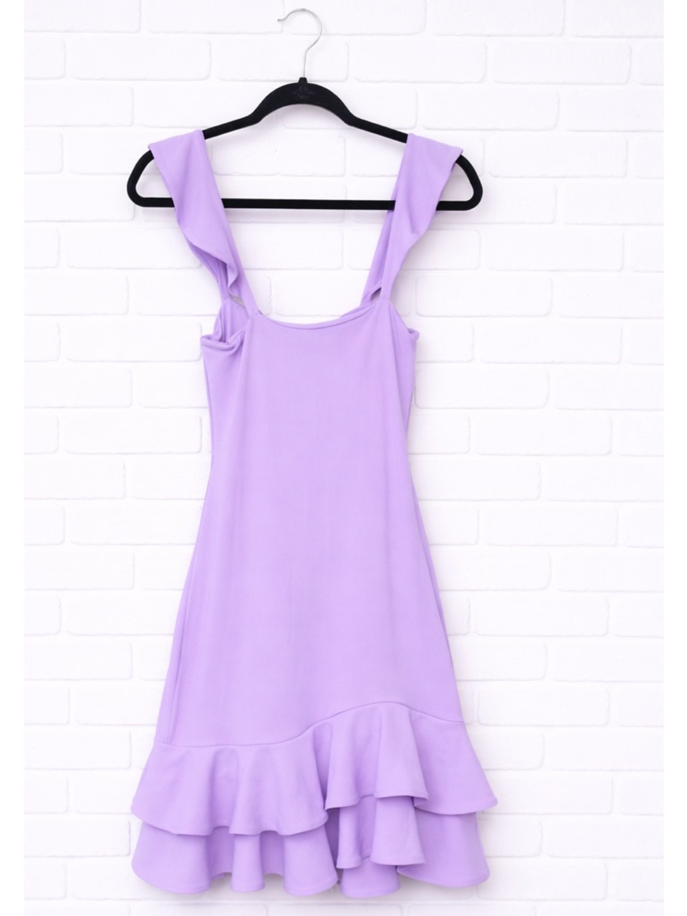 Susana Monaco Dress Ruffle hem strap lilac purple graduation